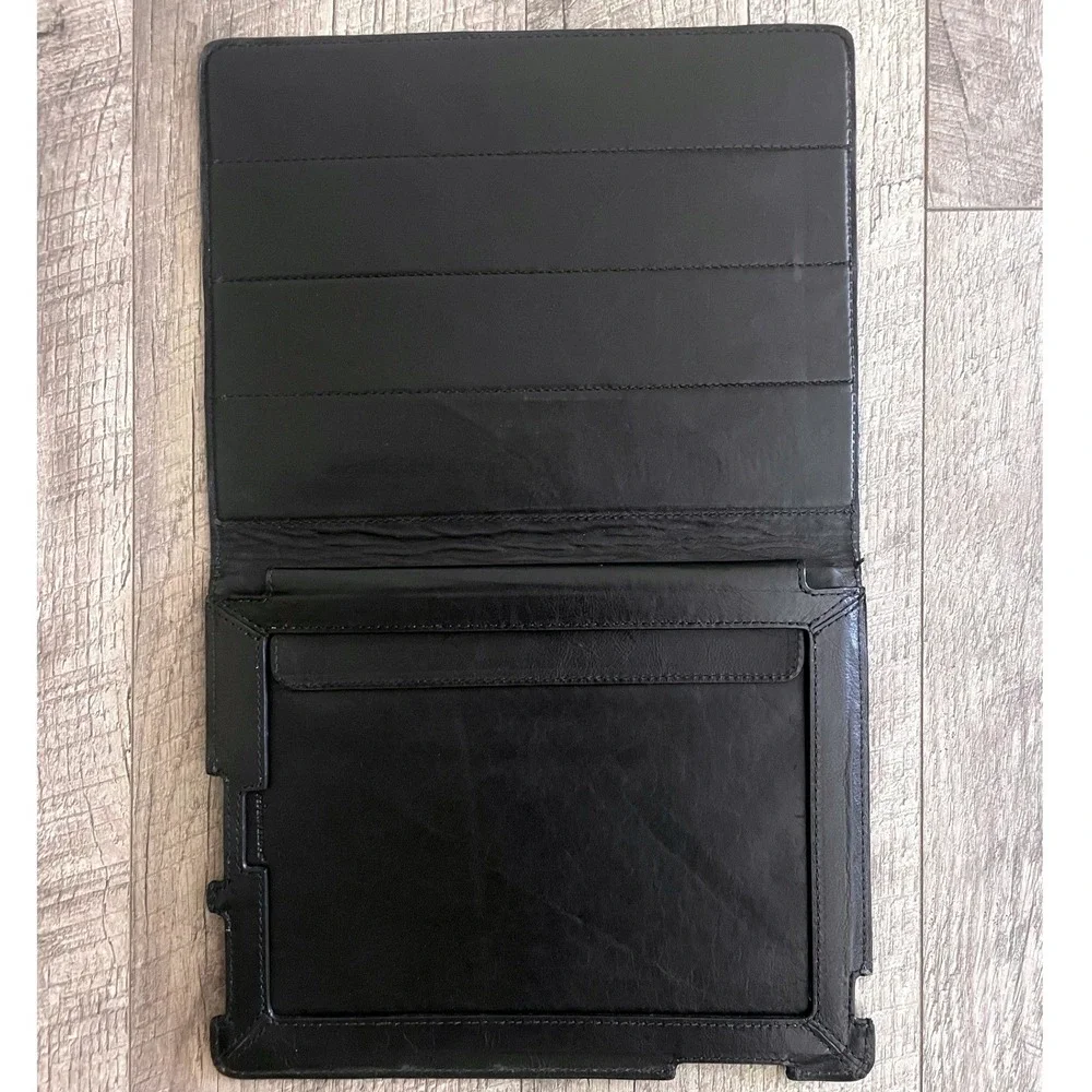 Sena Cases Black‎ Genuine Leather Folio Tablet Stand Cover Case Professional